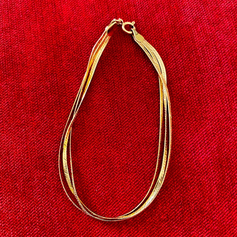 3-Strand 14K Solid Gold Diamond-Cut Bracelet